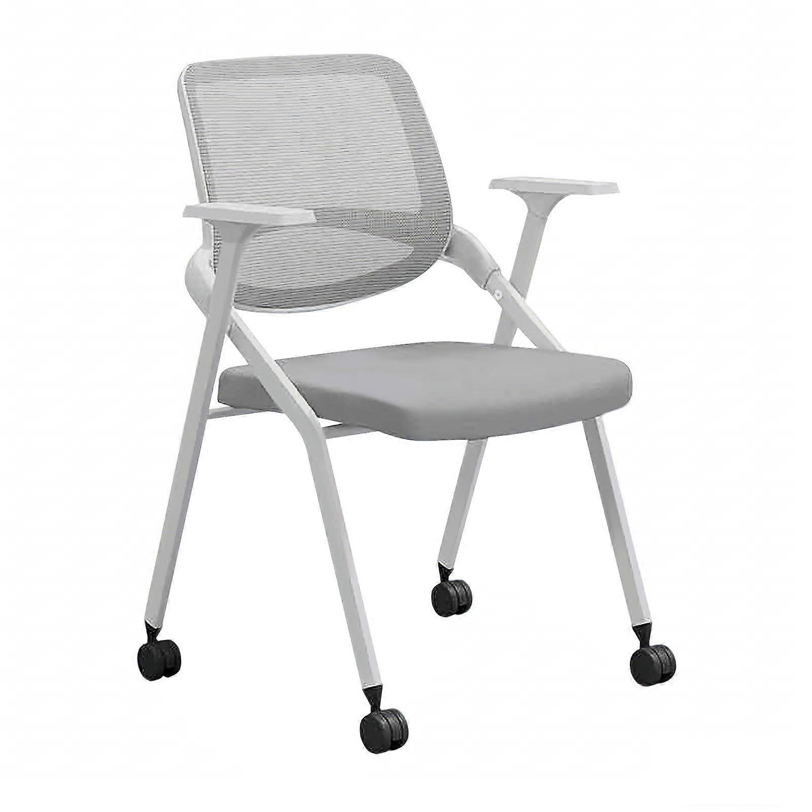 Folding Office Chair with Armrests, Ergonomic Back Support, SpaceSaving Steel Frame Design