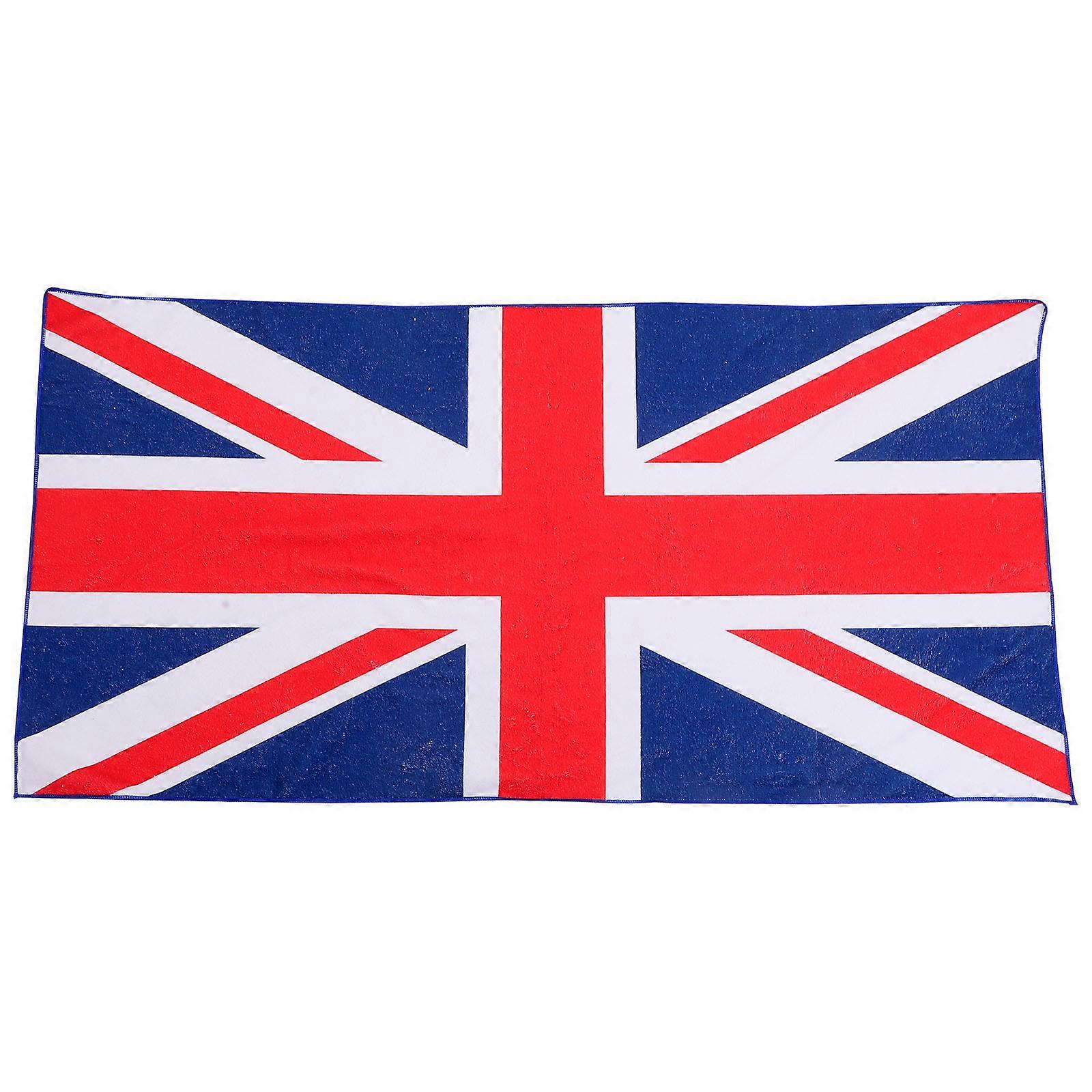 Rectangular Union Flag Quick-Drying Beach Towel 4Pcs Ideal For Bathing Camping And Swimming Pool Use 140x70cm