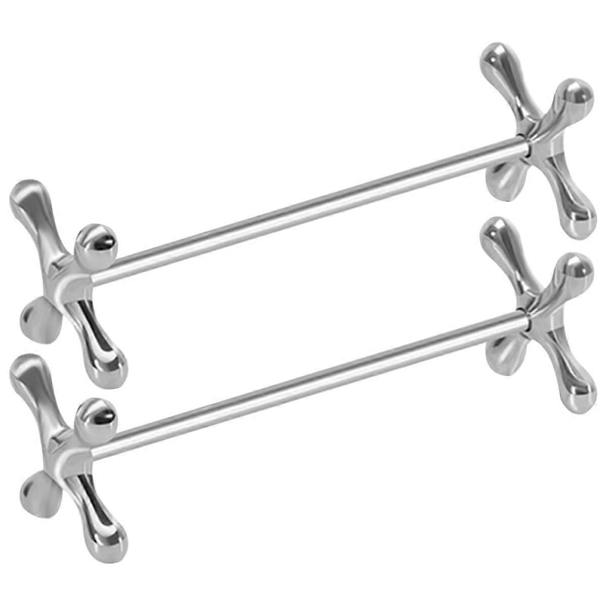 2pcs Silver Zinc Alloy Chopstick Rest Utensil Holder XShaped for Dining Table Prevents Rolling