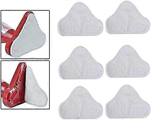 6 Pack Steam Mop Replacement Pads for H2O X5, Washable Microfiber, Secure Velcro, MultiFloor Safe