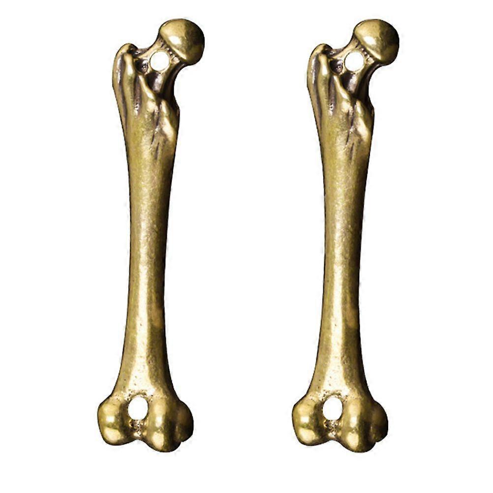 2pcs Decorative Small Bone Pendant Brass Bone Hanging Decor Keychain Pendant