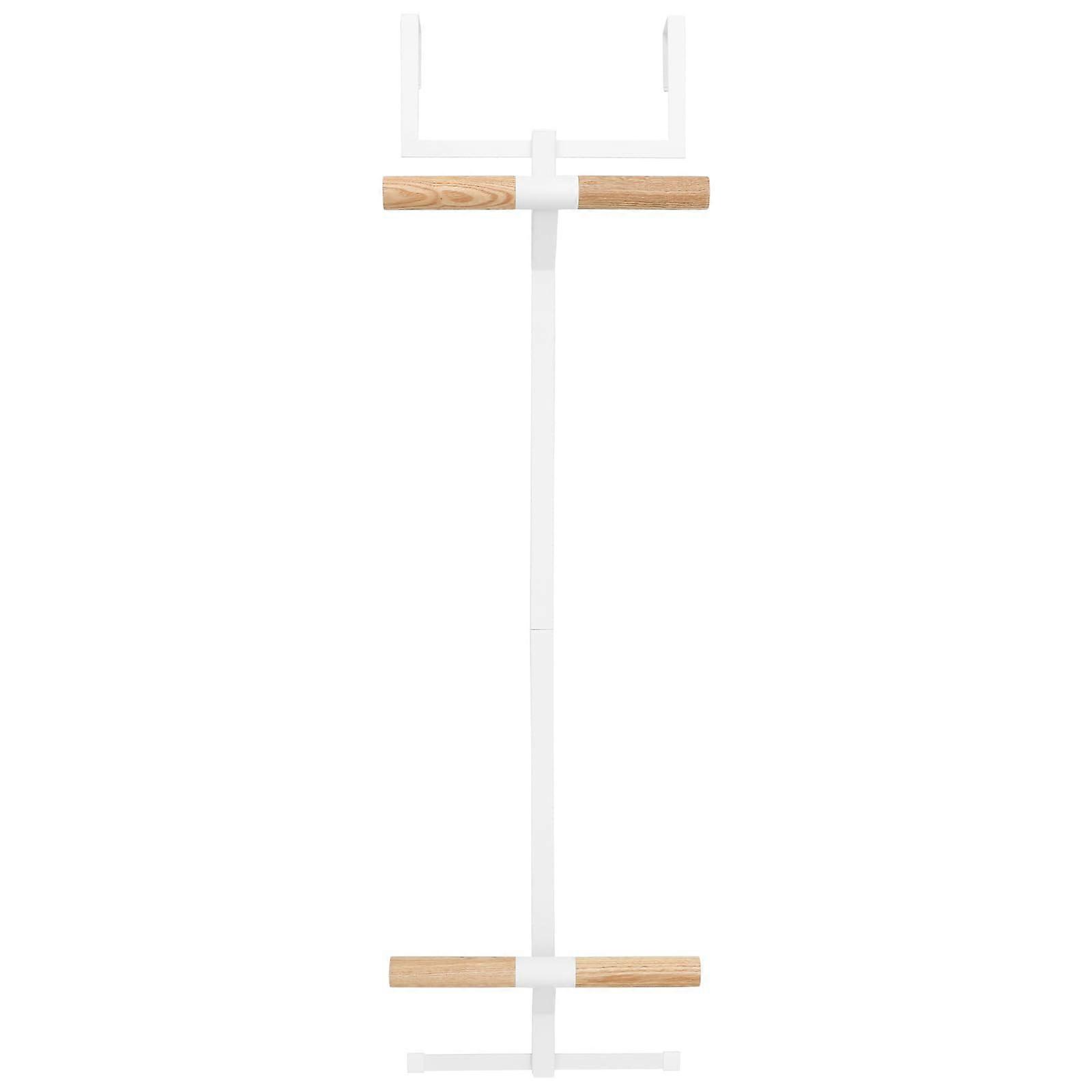 Over the Door Backpack Hanger Double Tier Metal Storage Rack Space Saving Organizer White