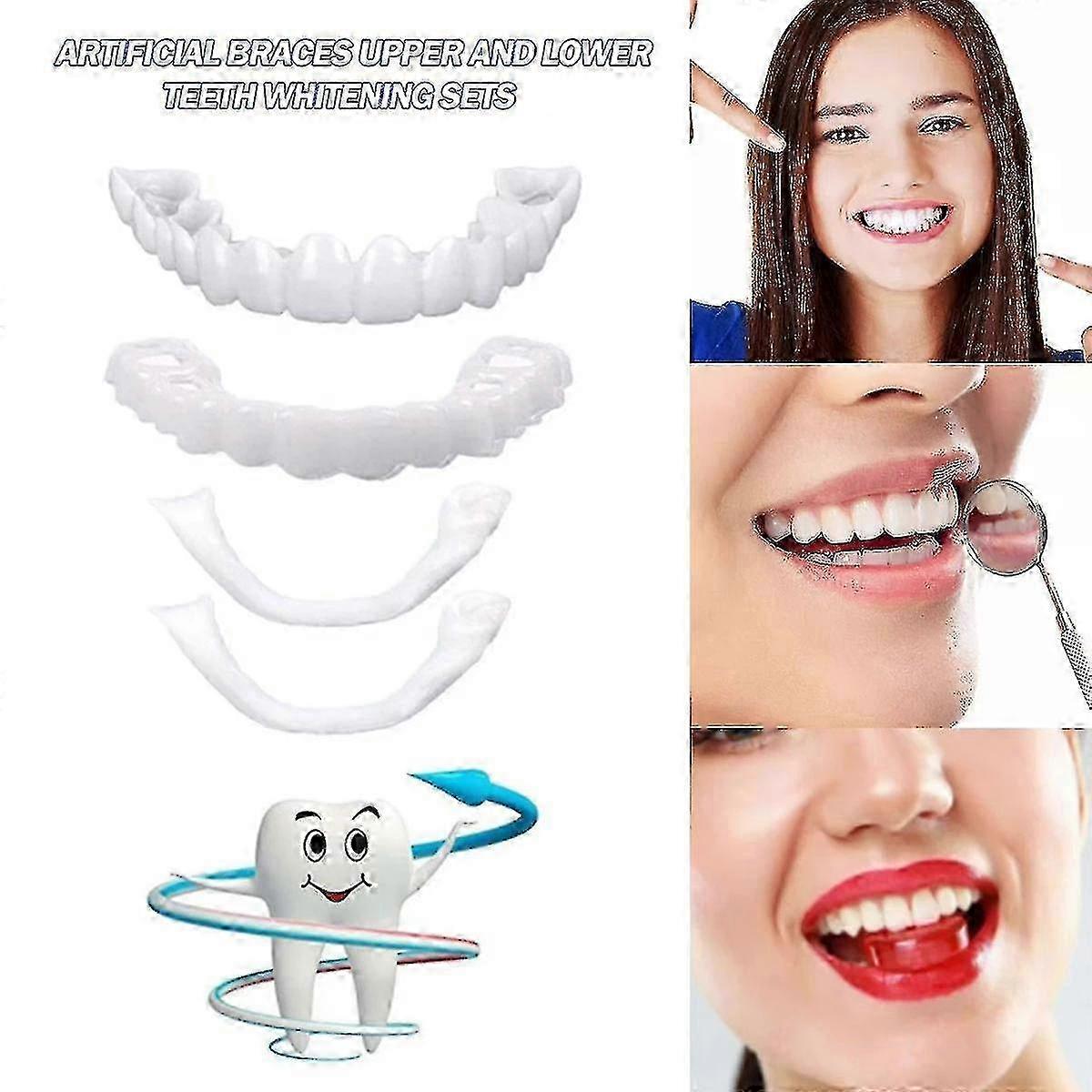 2pair Teeth Veneers Fake Tooth Kit Temporary False Teeth Cover Dentur 26s