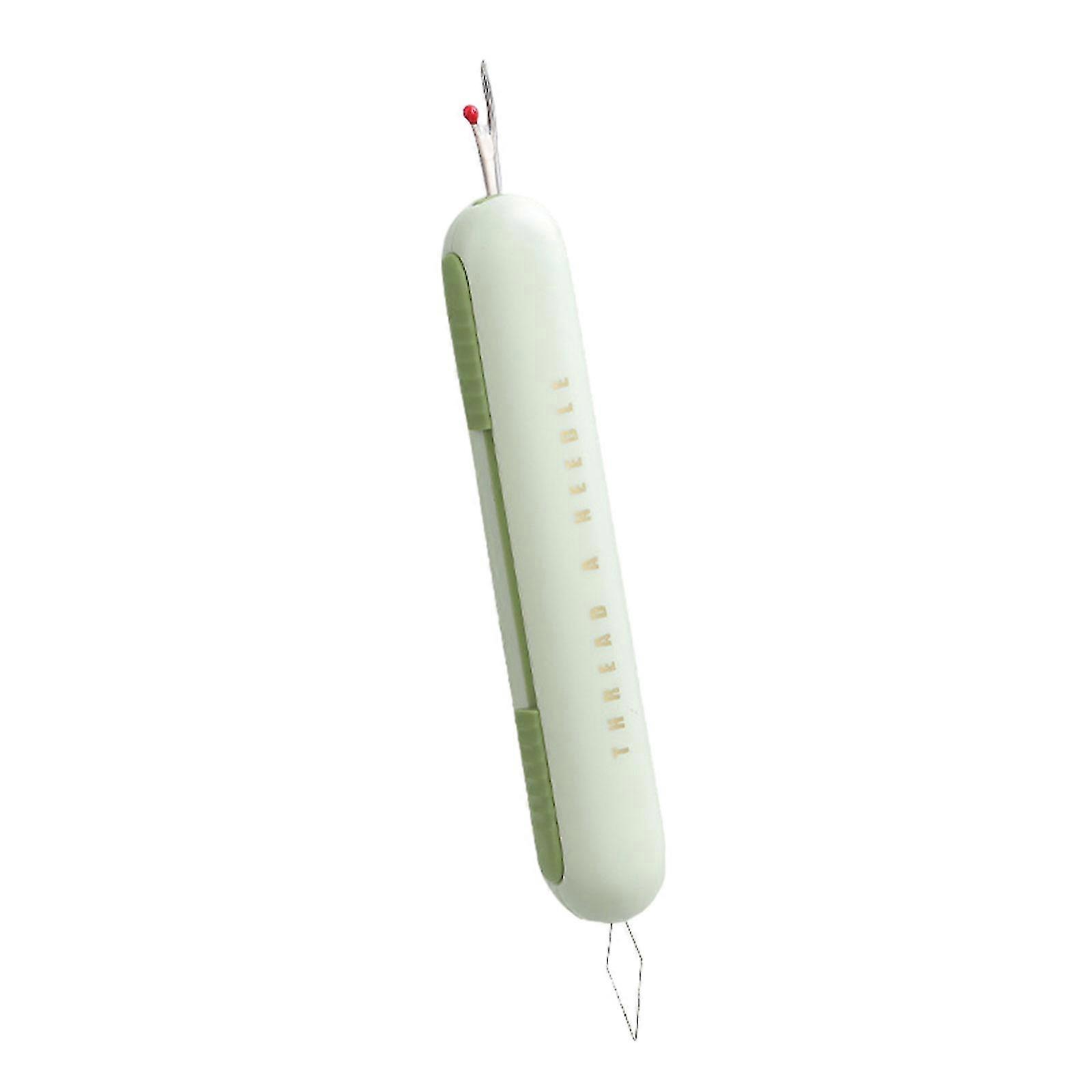 25-26 2-in-1 Seam Ripper Needle Threader Sewings Seam Thread Remover Retractables Needle Threader for Needle Work Pattern Green