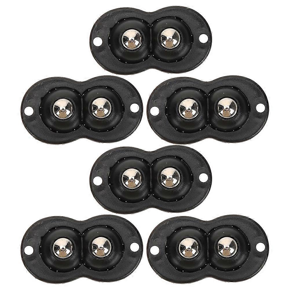 Swivel Adhesive Caster Wheels for Storage Box 6Pcs Black Mini ABS