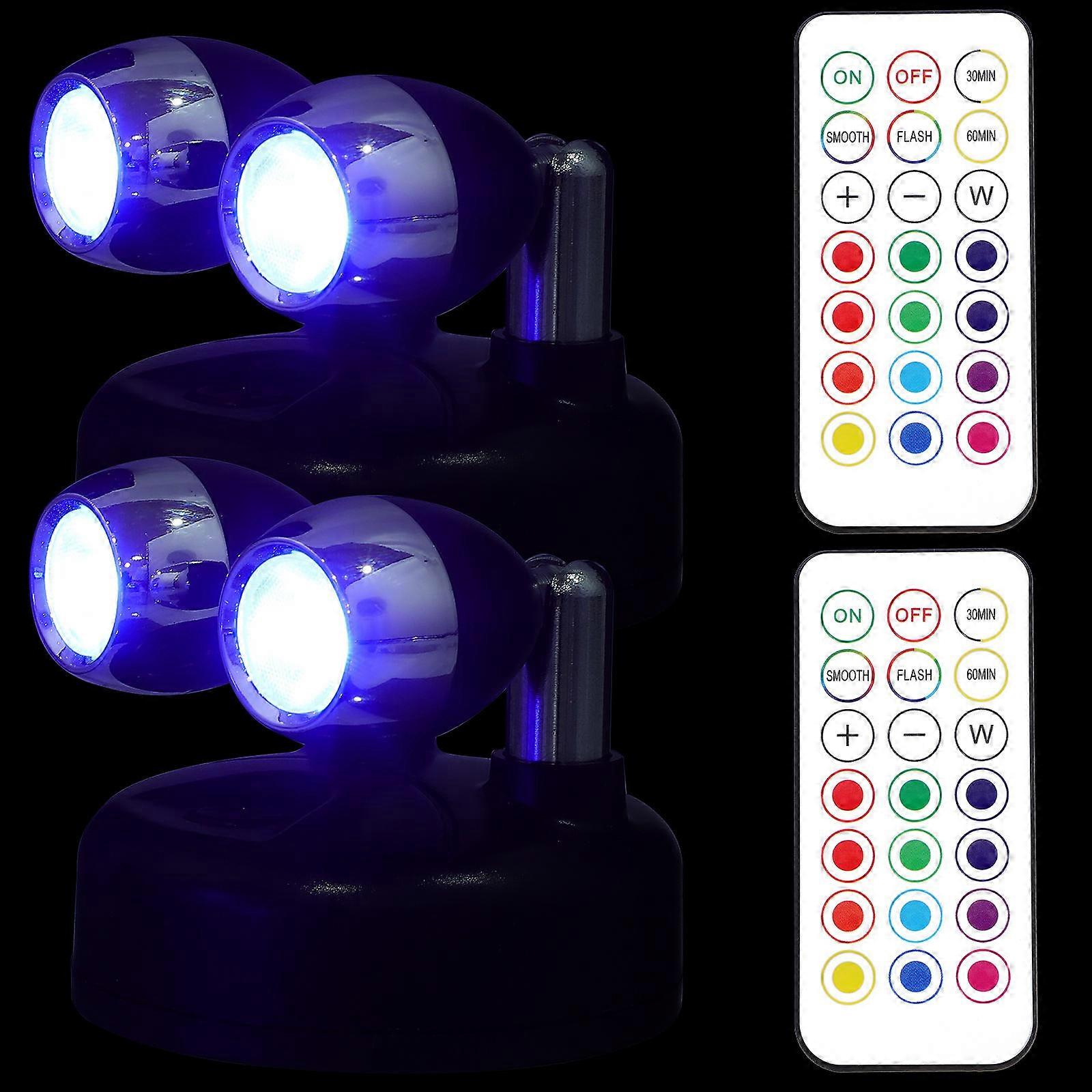 Remote Control LED Spotlights Battery Operated for Cabinet 2Pcs
