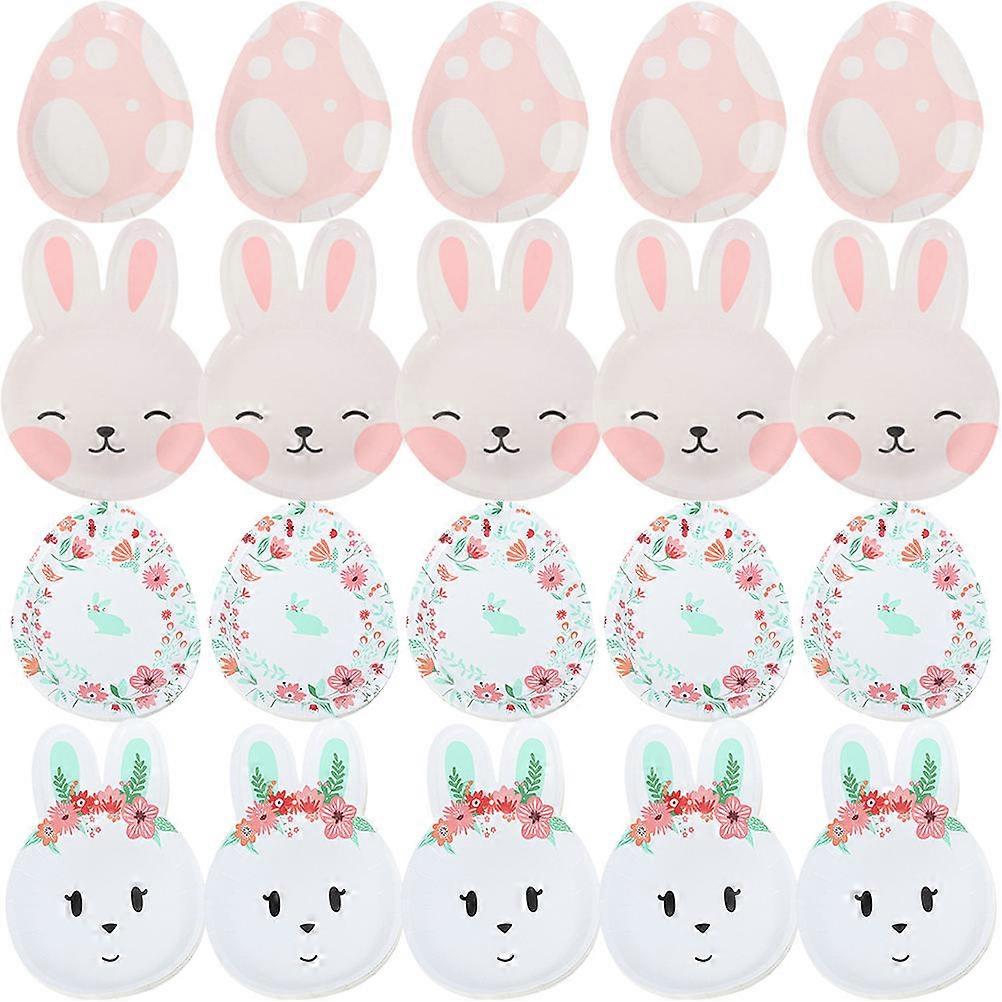 Multi-Function Dinner Plate Easter Egg Shaped Plates Spring Tray Plate 32Pcs