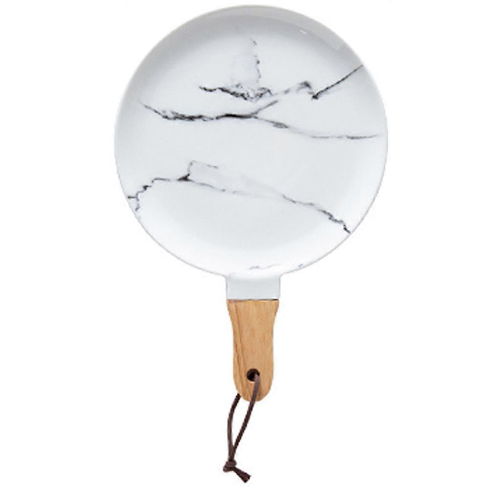 Wood and Ceramic Pizza Serving Tray with Handle for Storage Multi Suitable for Home Kitchen