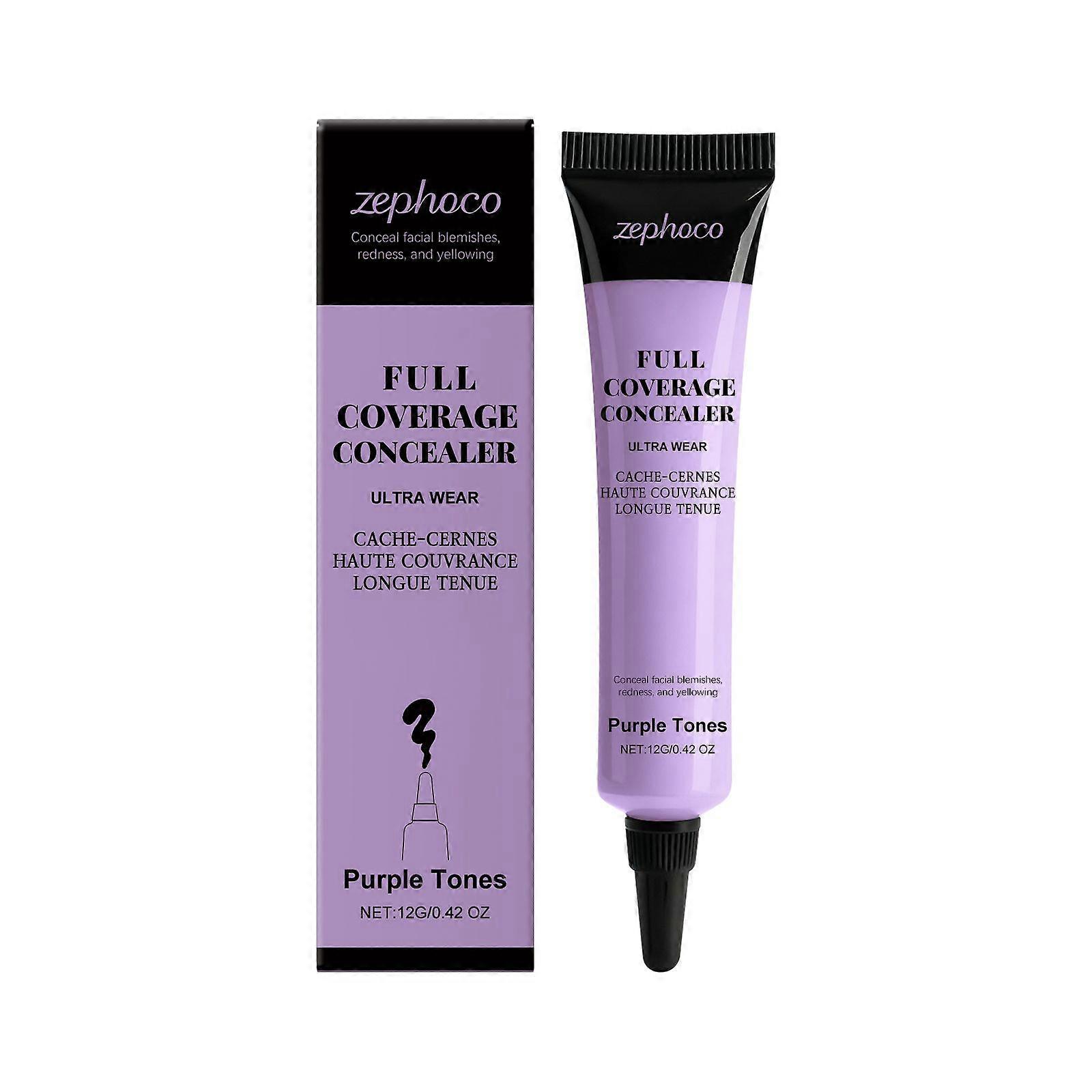 Zephoco Light Makeup Color Concealer (Purple) Natural Refreshing And Moisturizing Daily Concealer