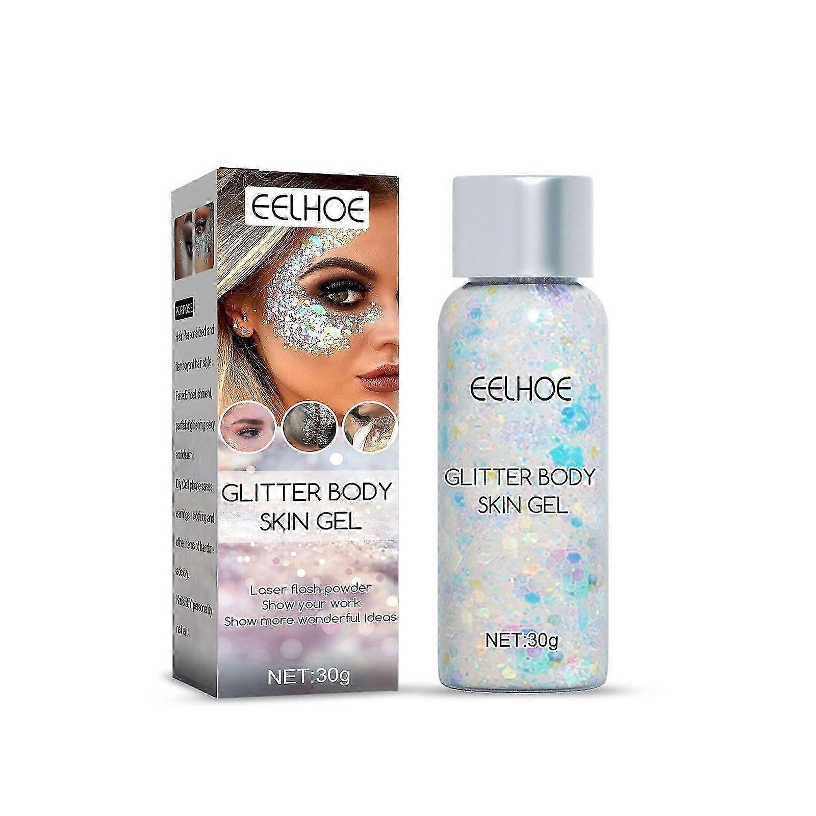 Shining Body Gel - White Sequin Makeup for Face
