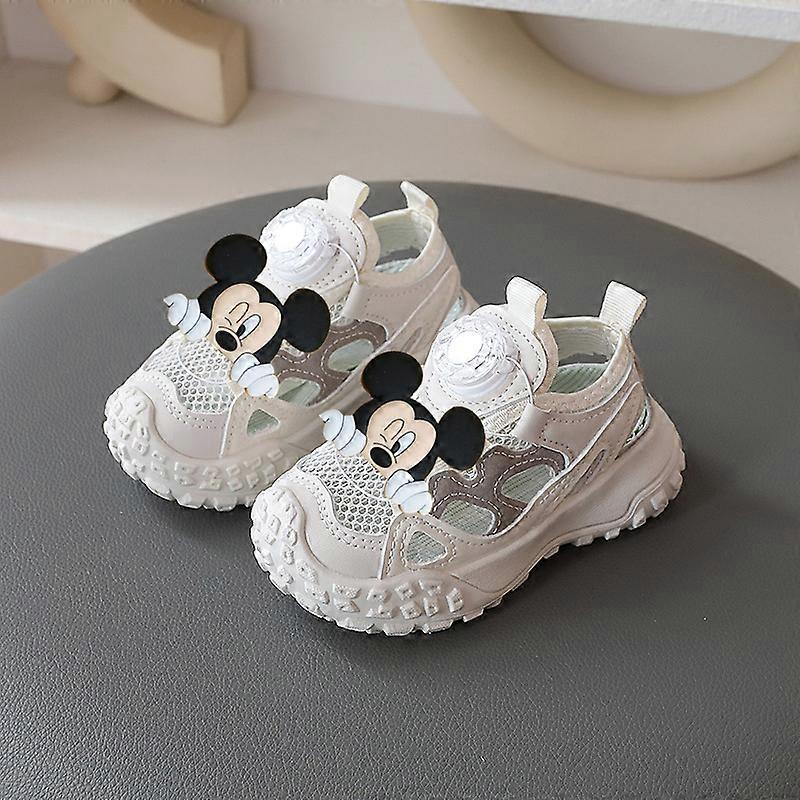 Summer Non-slip Breathable Girl Mesh Sneakers Disney Soft Sole Casual Shoes Mickey Mouse Beach shoes Boy Outdoor Sports Sandals