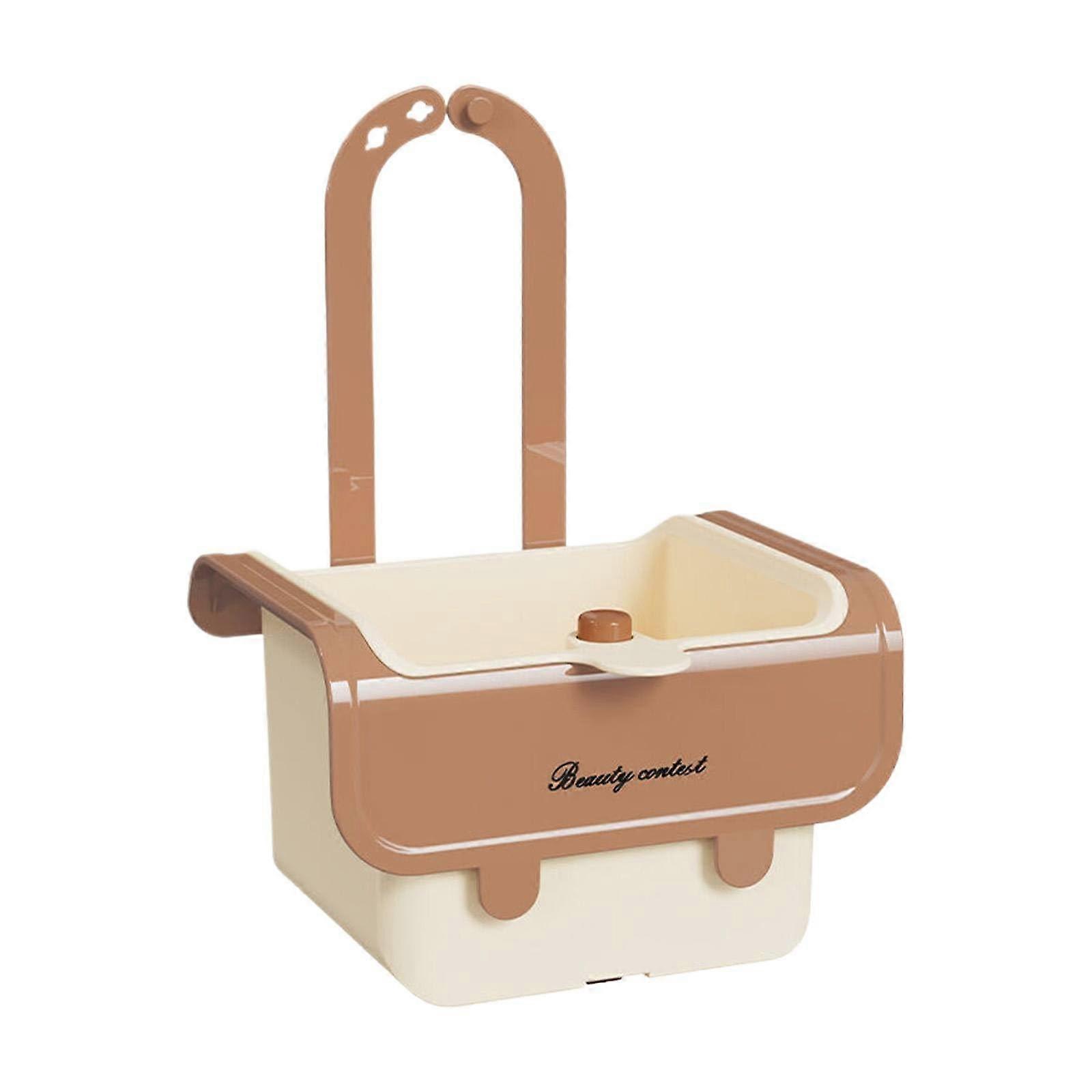 Kitchen Sink Strainer Basket with SelfCleaning Push Button, Hanging Corner Food Catcher, Coffee