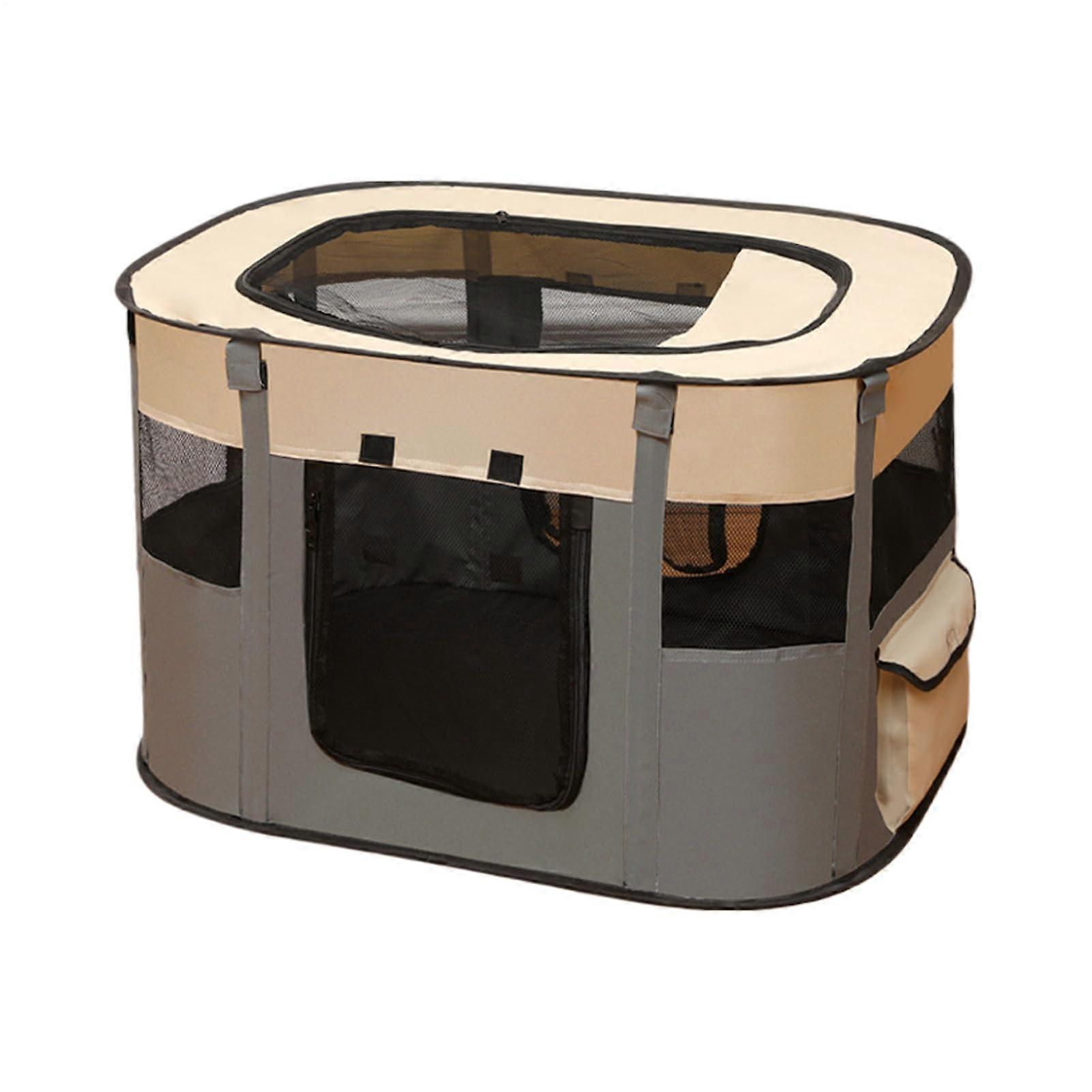 Pet Playpen for Small Dogs and Cats, Foldable Outdoor Indoor Tent with Mesh, Zipper and Pockets