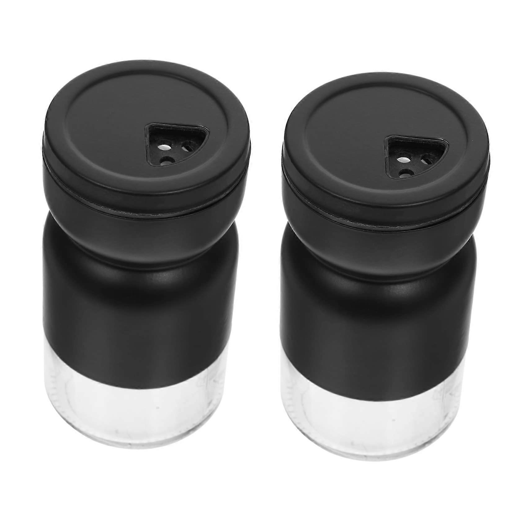 2pcs Transparent Spice Storage Containers Set for Kitchen Condiments with EasyControl Dispensing Ref:1288