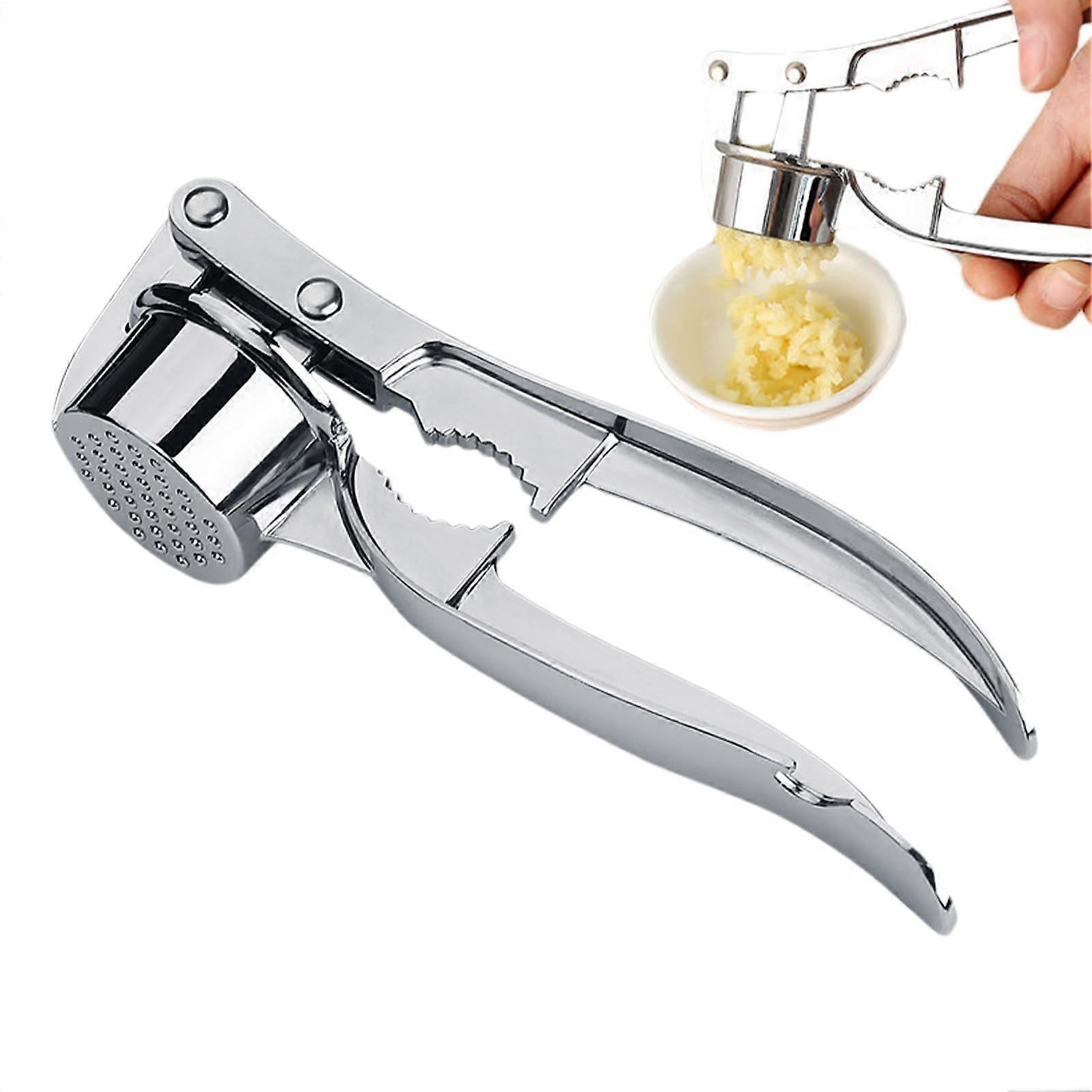 Stainless Steel Garlic Press and Ginger Crusher with Ergonomic Grip, Rust Resistant Kitchen Tool