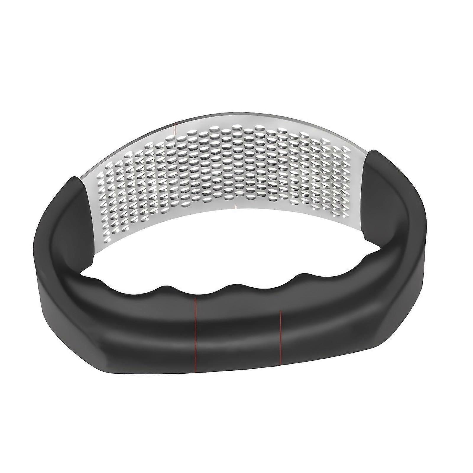 Garlic Press Stainless Steel Crusher with Ergonomic Arc Shape Handle for Efficient Mincing, Black