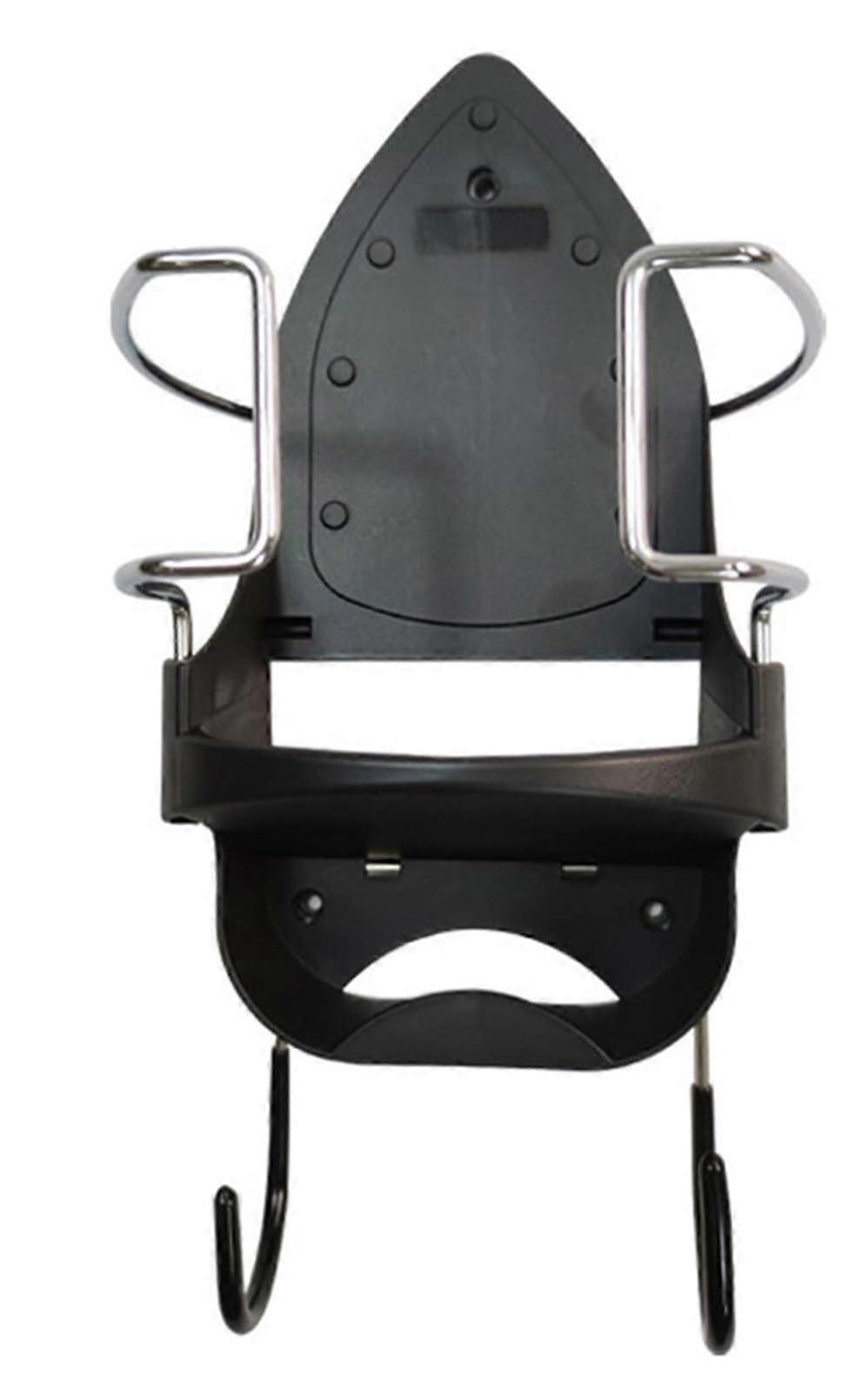 Ironing Board Holder Wall Mounted Rack with Removable Hooks for Laundry Room Space Saving Black