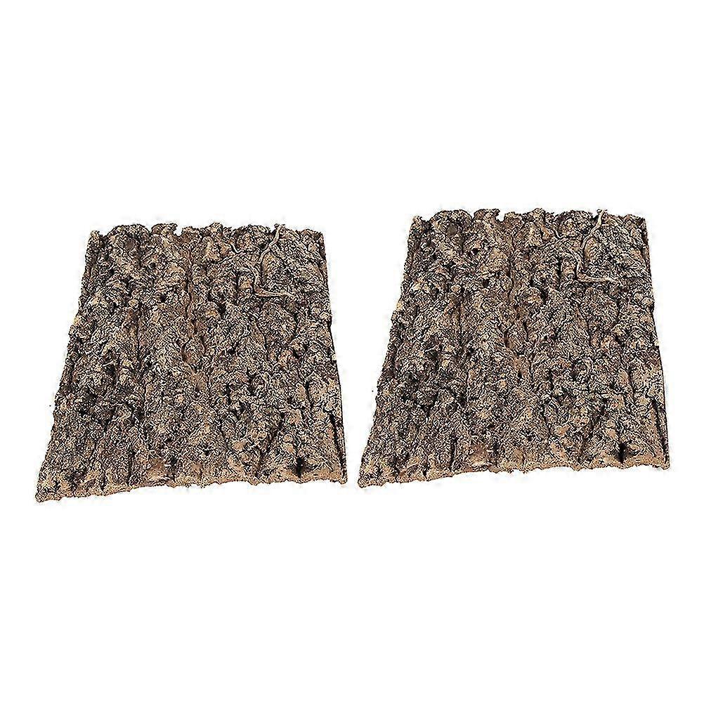 Lizard Bark for Reptile Terrarium Decor 2Pcs
