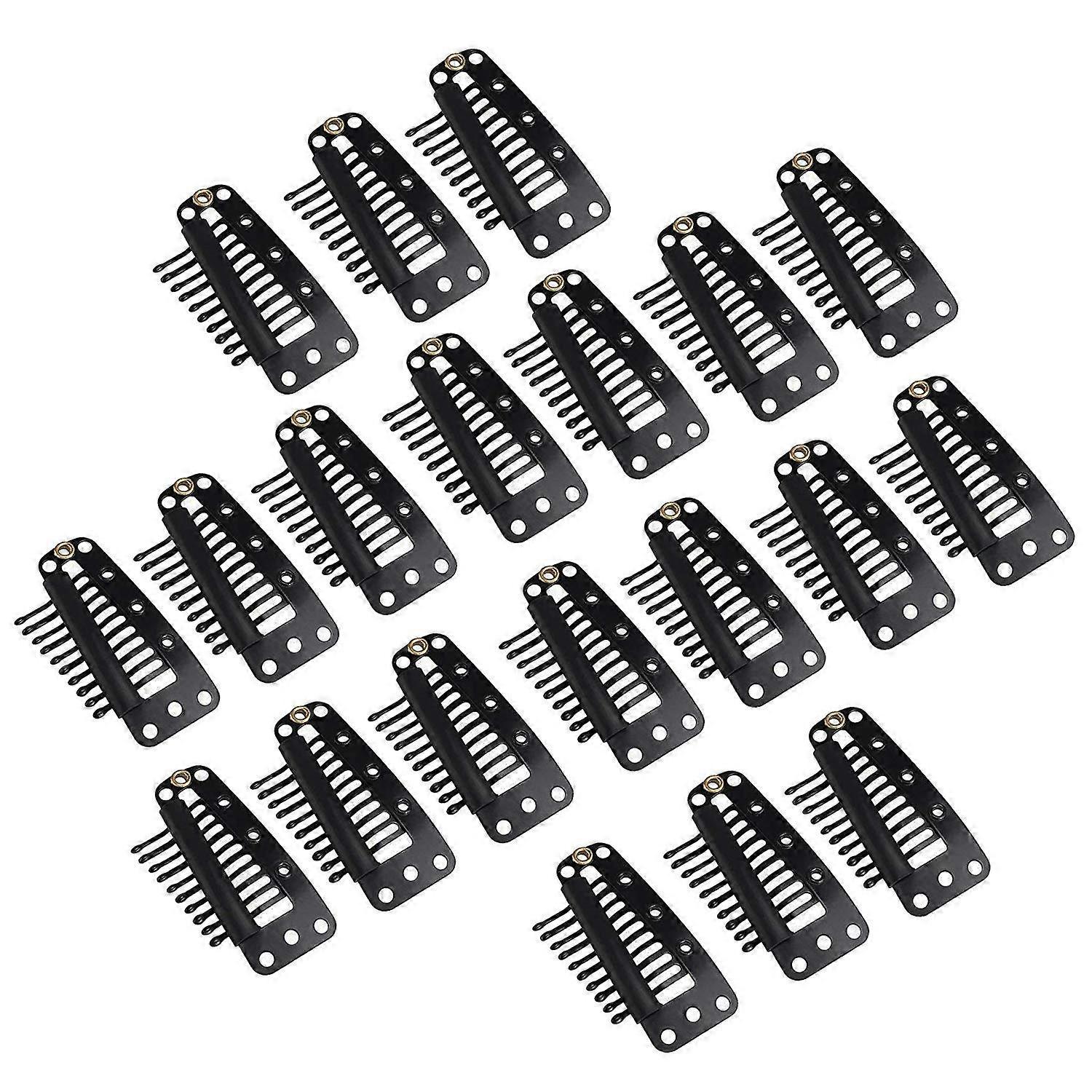 20pcs Snap Comb Wig Clips 10 Teeth Rubber Lined for Secure Hair Extension Attachment