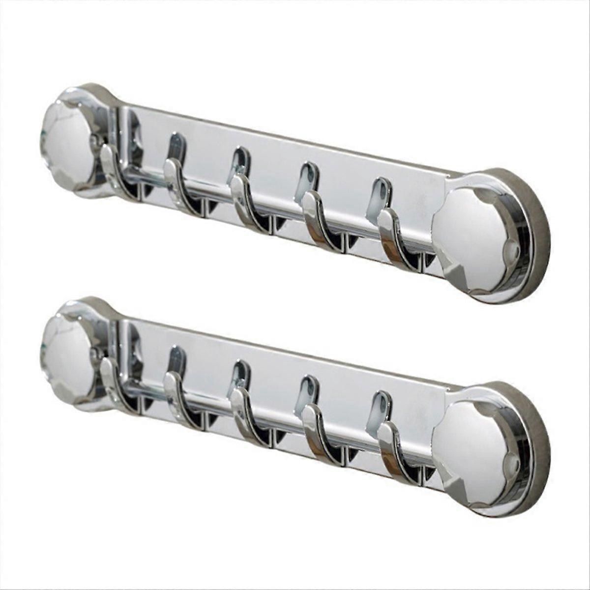 2PCS Multifunctional Bathroom Wall Hooks Drill-Free Towel