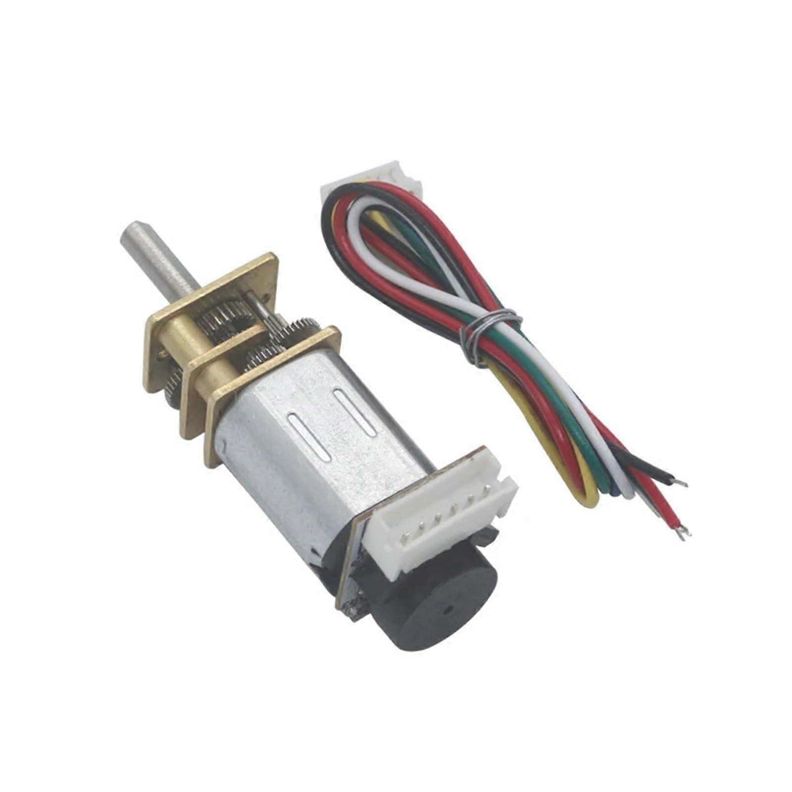 N20 Mini Metal Gear Motor DC 3V 6V 12V with Encoder, Precise Speed Control for Robotics