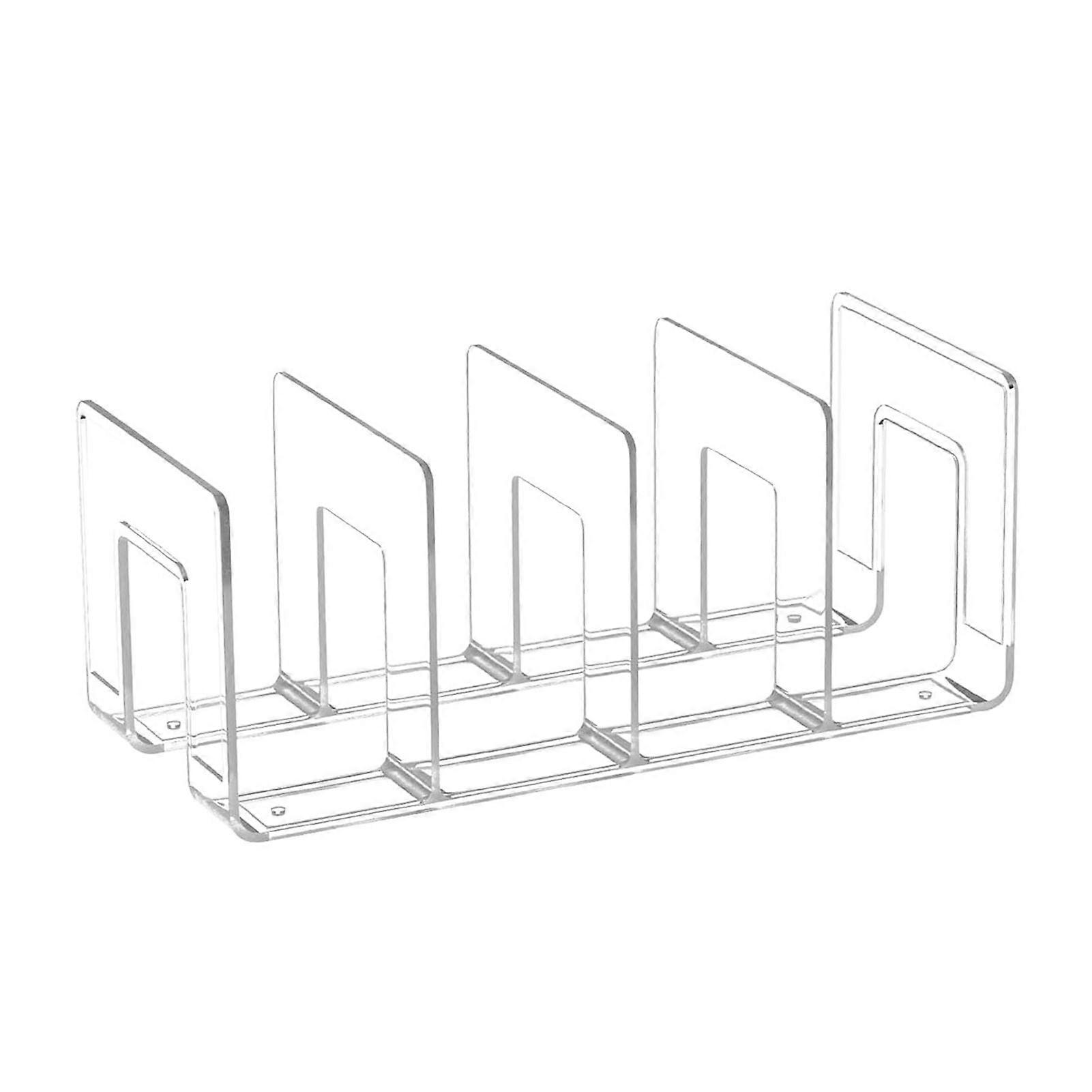Bookshelf Acrylic Material Multi-layer Design Transparent Vertical Stationery Storage Rack Office