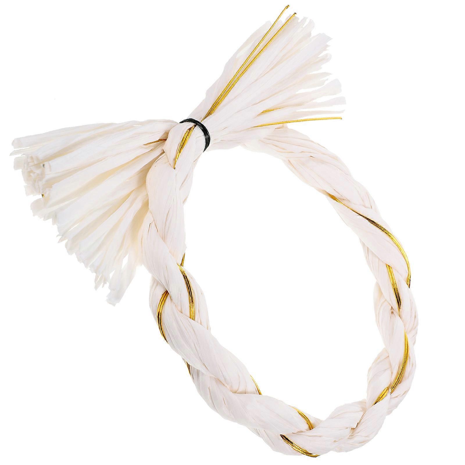 Raffia DIY Wreath Door Ring Hanging for Decoration White