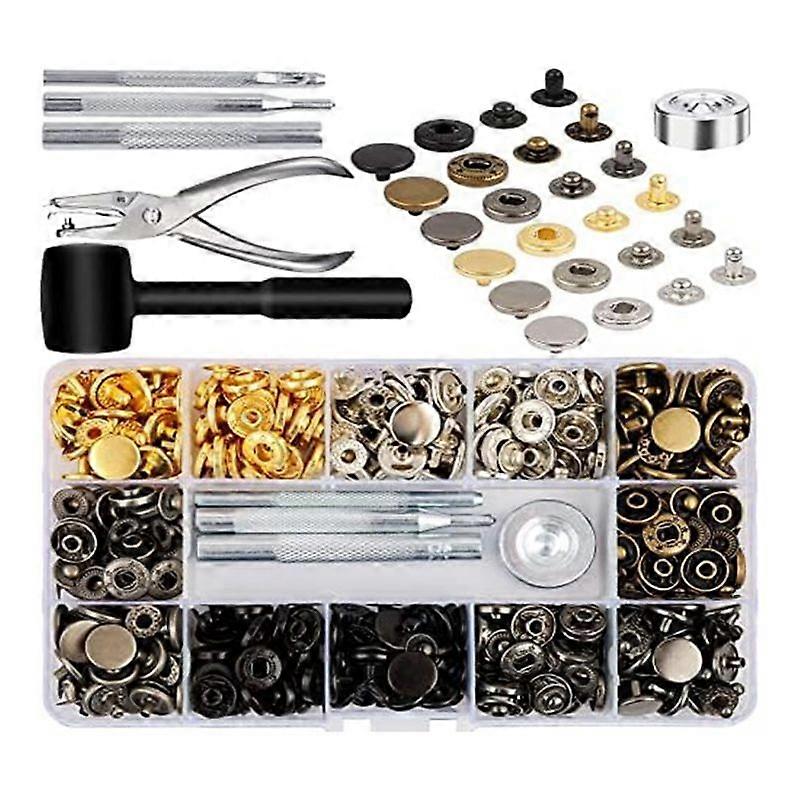 120 Set Metal Snap Buttons Studs with Tools, for Clothes, Etc