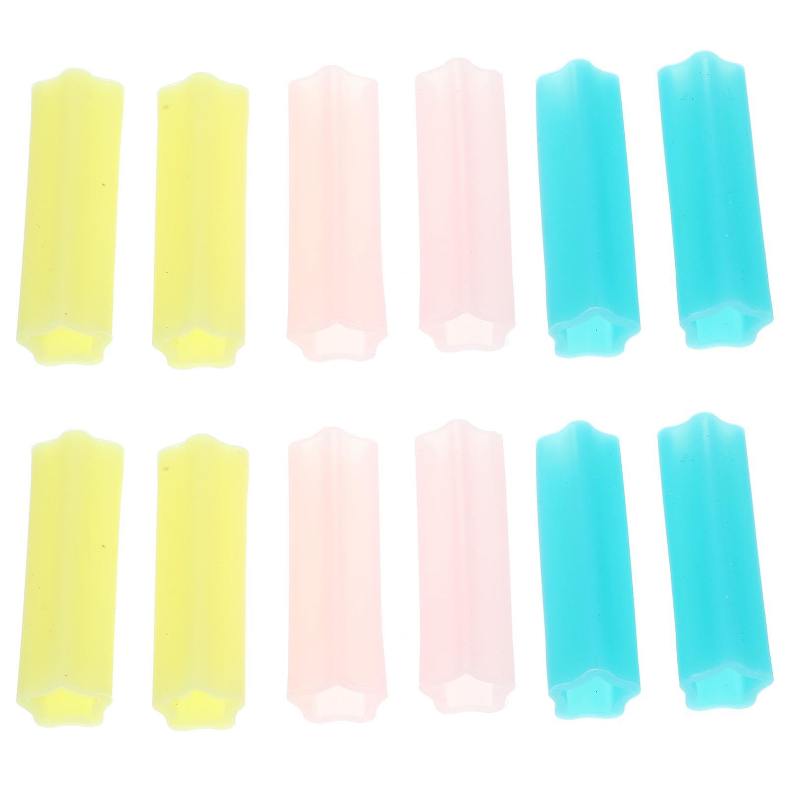 Cuticle Cutter Handle Silicone Sleeve for Protection 12Pcs Assorted Color