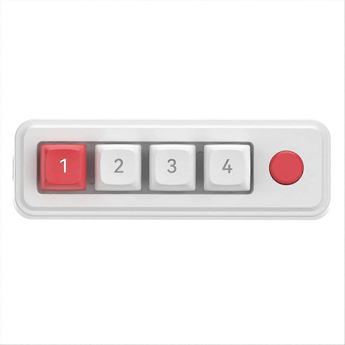 Mechanical Keyboard 4 Keys 1 Knob Macro Programming Keyboard White
