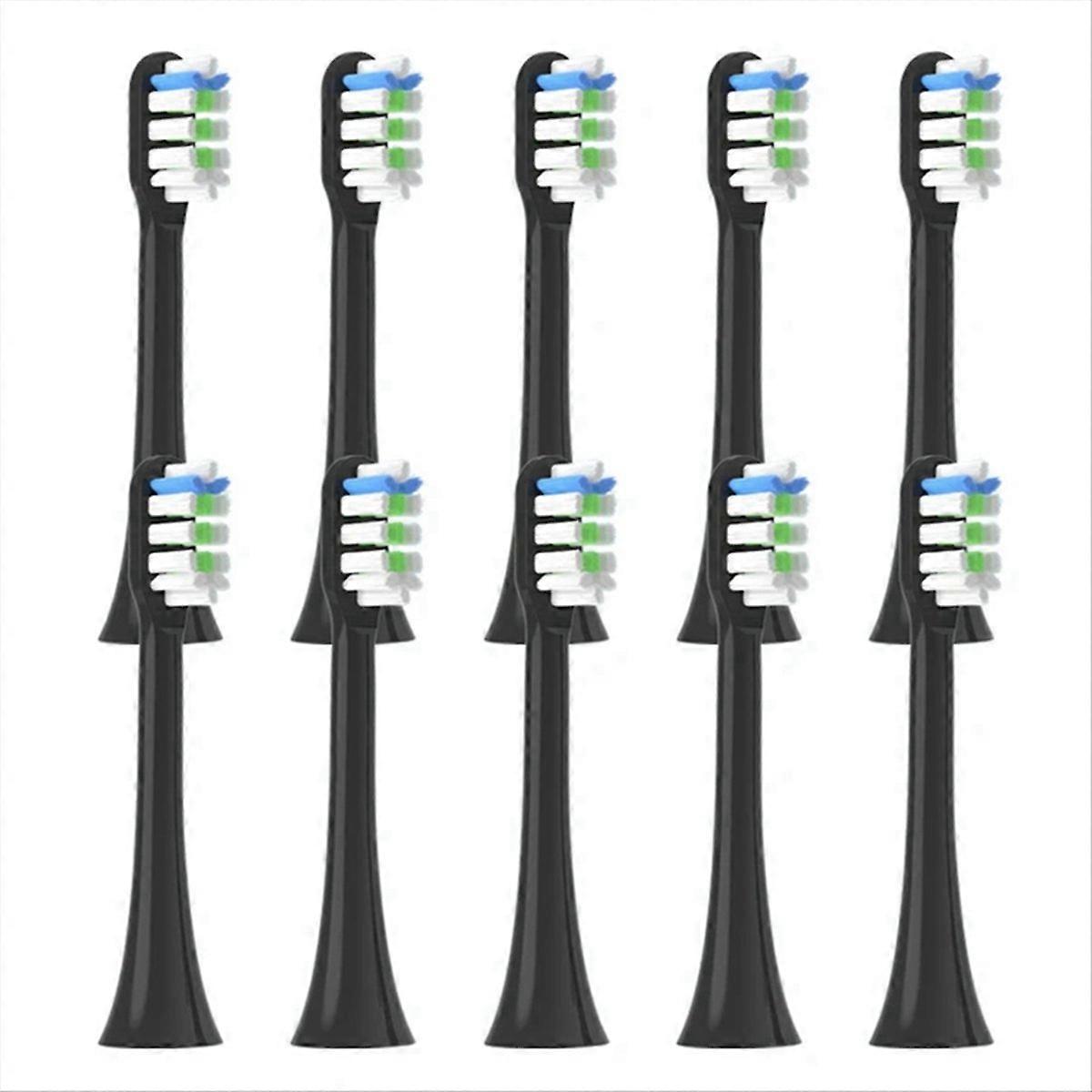 X3 Elektrikli Diş Fırçası için 10 ADET Yedek Fırça Başlıkları, Siyah