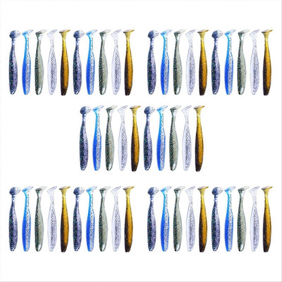 50Pcs Soft Lure Silikon Köder Wobbler Angelköder 7cm