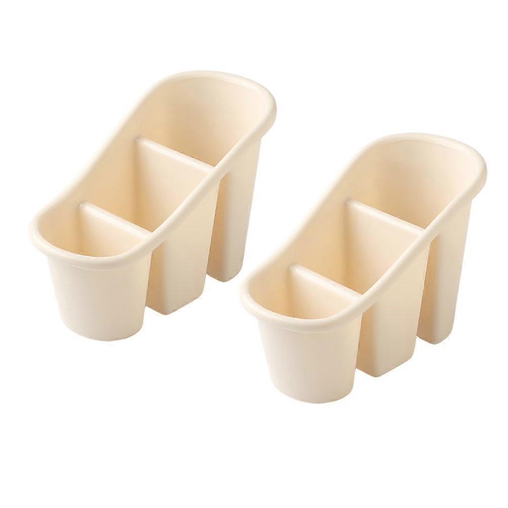 Chopsticks Holder Practical Draining Rack for Storage Use 2Pcs Beige