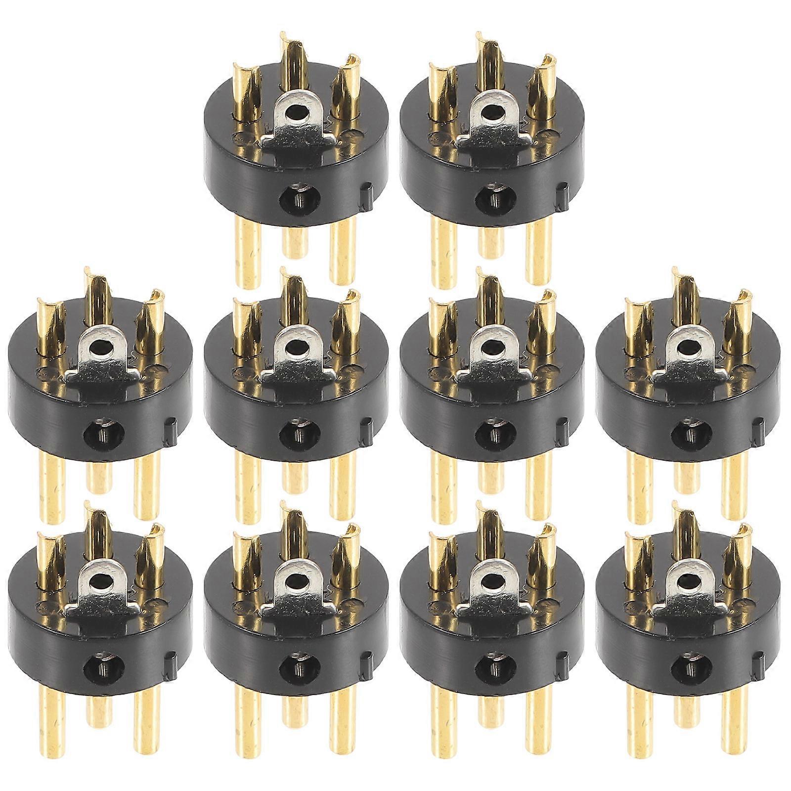 Xlr Audio Conversion Head for Microphone 10Pcs 3-Pin Connector Plug