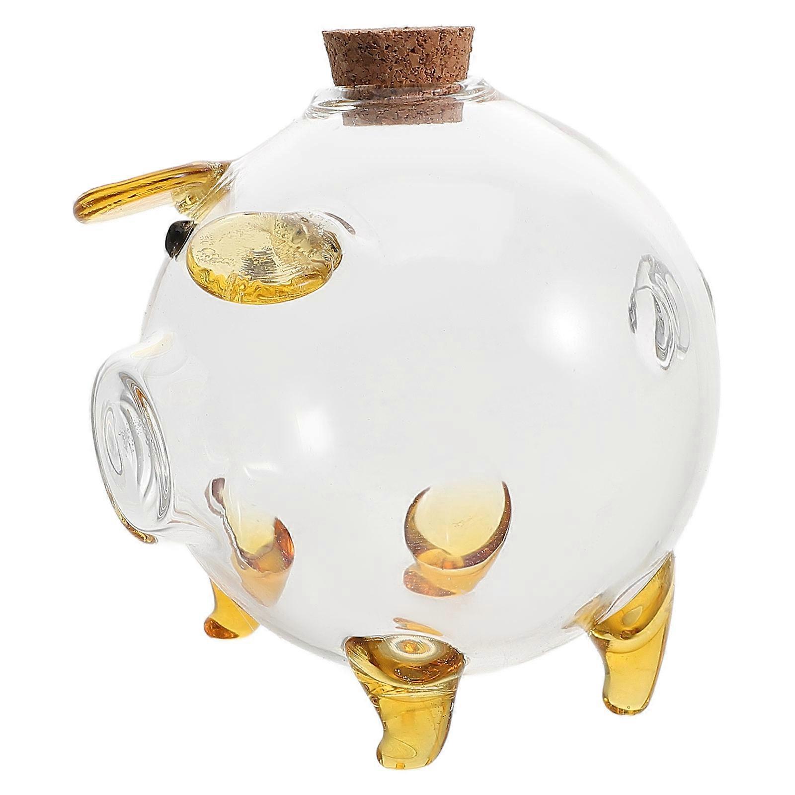 Pig Shaped Container Mini Glass Bottle for Storage Use