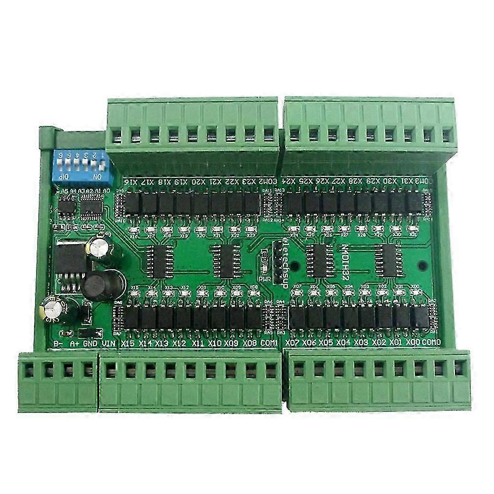32Ch PNP Isolated Digital Input RS485 Modbus Rtu Controller DC 12V 24V PLC Switch Quantity Acquisit