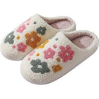 Unisex-Hausschuhe „Meet Me at Midnight“ – weich, bestickt, flauschig, warm, für drinnen und draußen, Paarschuhe