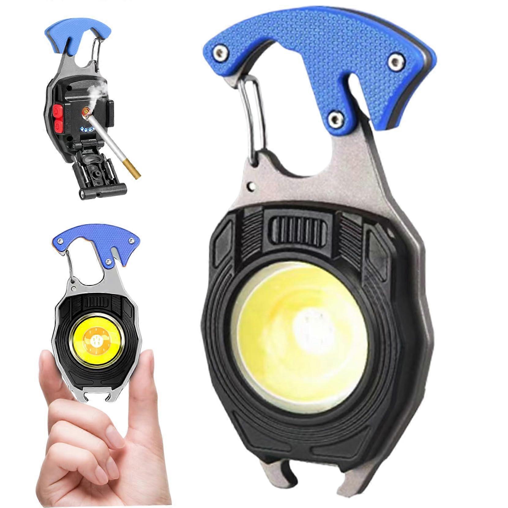 Keychain Flashlight with COB LED, Rechargeable MultiTool Light with Bottle Opener and Screwdriver