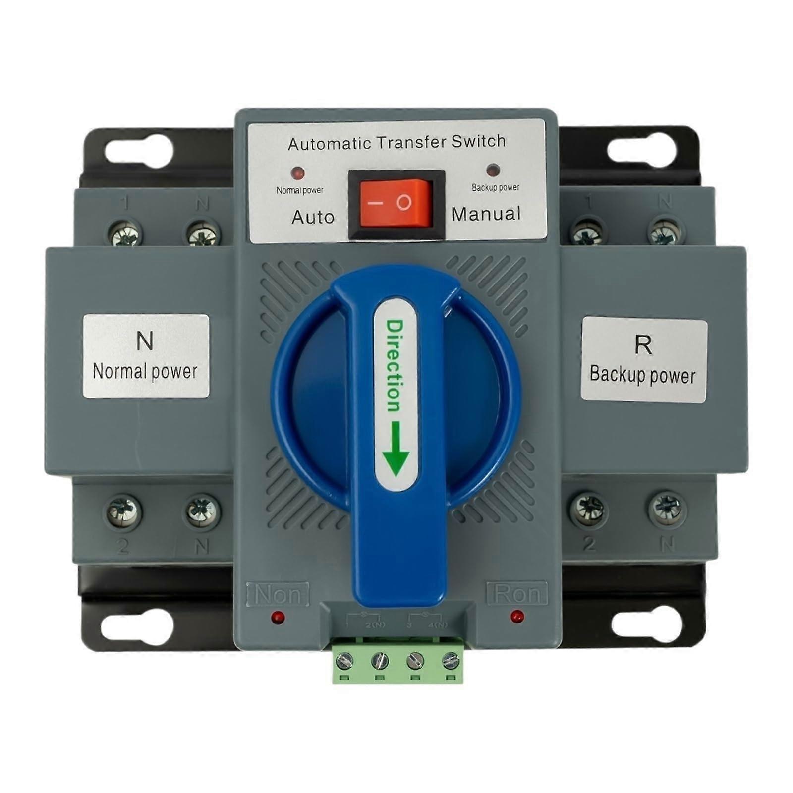 Dual Power Automatic Transfer Switch 63A 2P for Generator 110V Reliable Power Switching