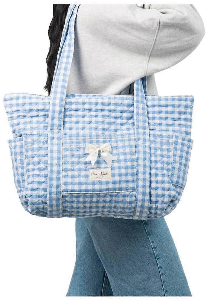 Moon Nude Azure Tote Bag - Blue/White