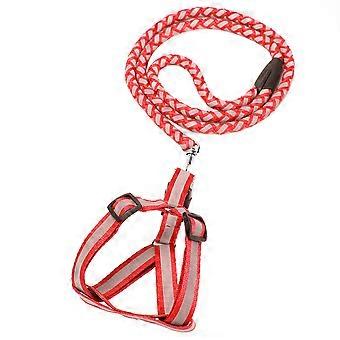 Puppy Harness Leash Red Harness with Lead 2Pcs for Pet Walking Control