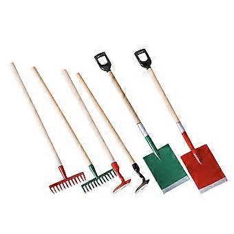 Conjunto de 2 peças de ferramentas agrícolas em miniatura para casa de bonecas, ideais para simulação.