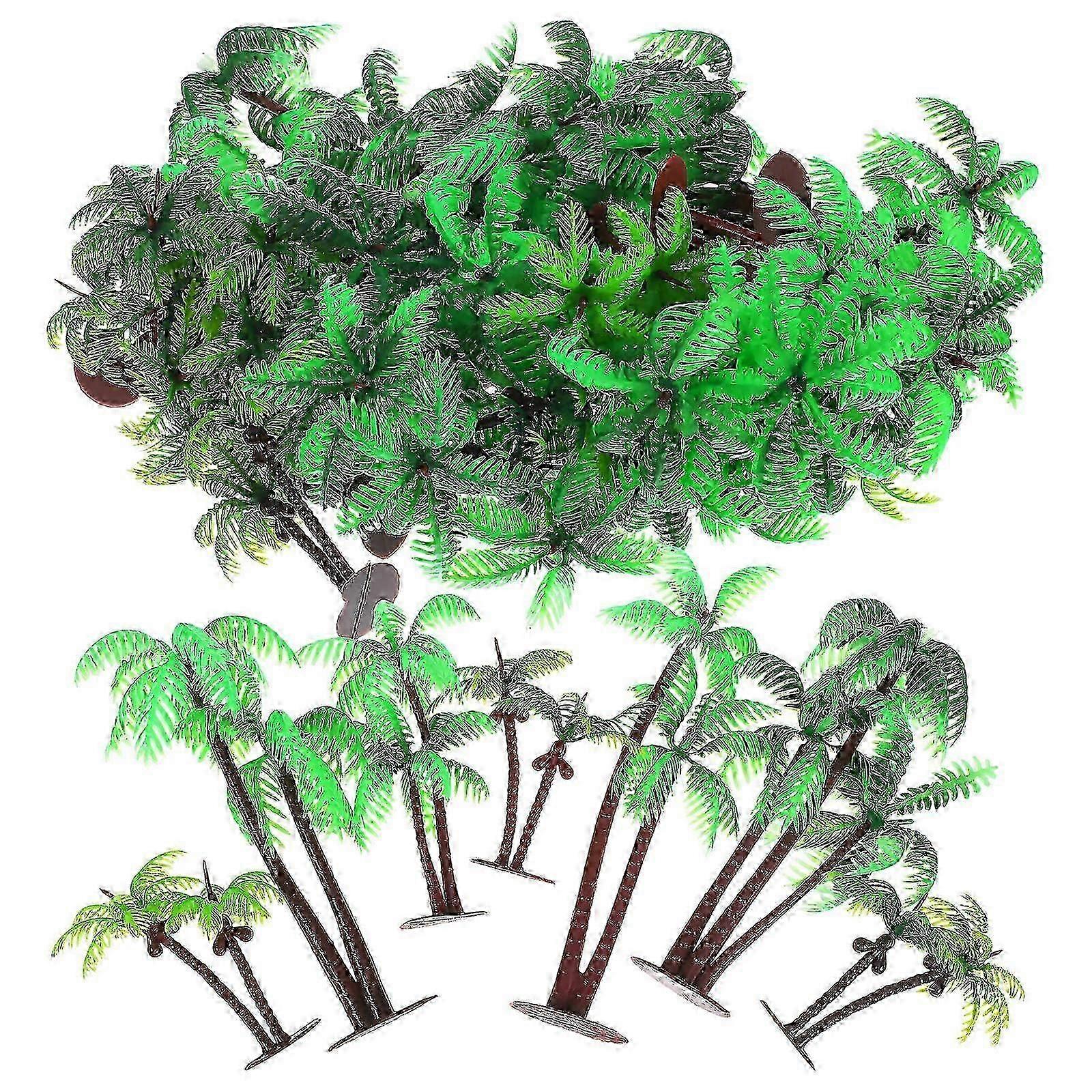 Plastic Coconut Tree Models, 31Pcs, Mini Palm Tree Set For Decoration