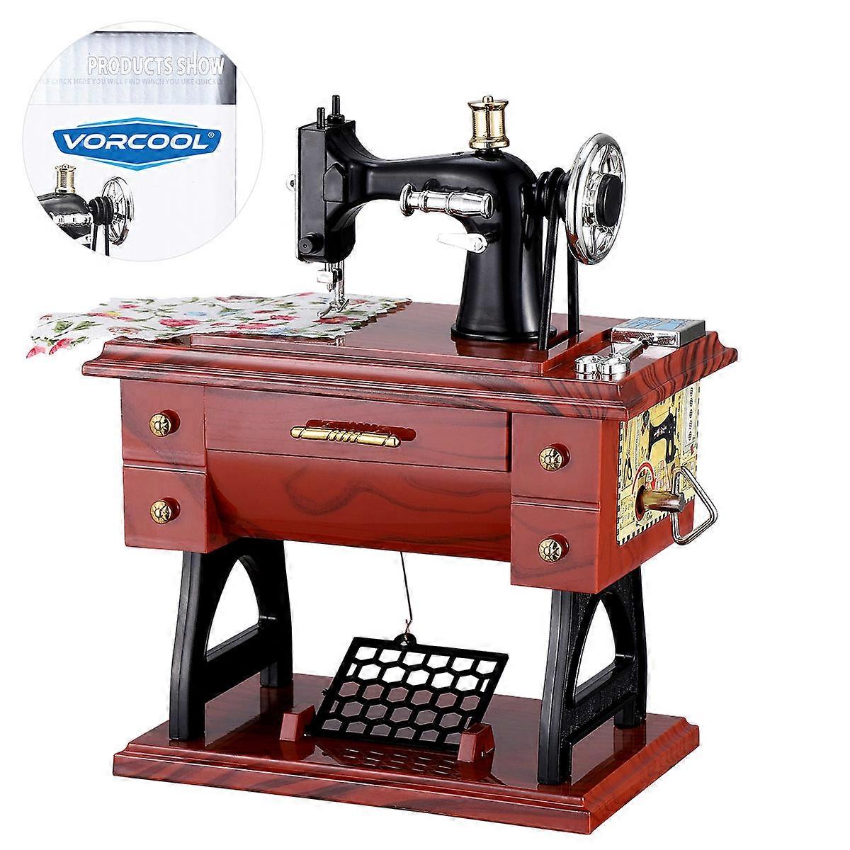 Sewing Machine Music Box Creative Gift Educational Playthings Rectangular Shape ABS Material Ornament 1Set