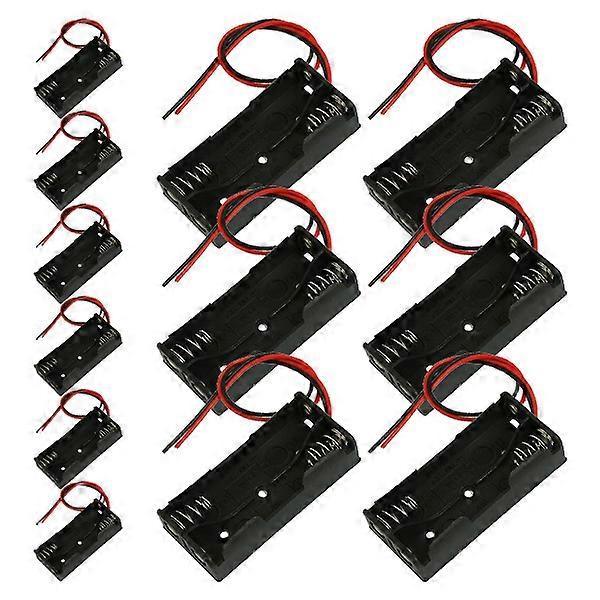 12pcs Wired 2 x 1.5V AA Battery Holder Plastic Case