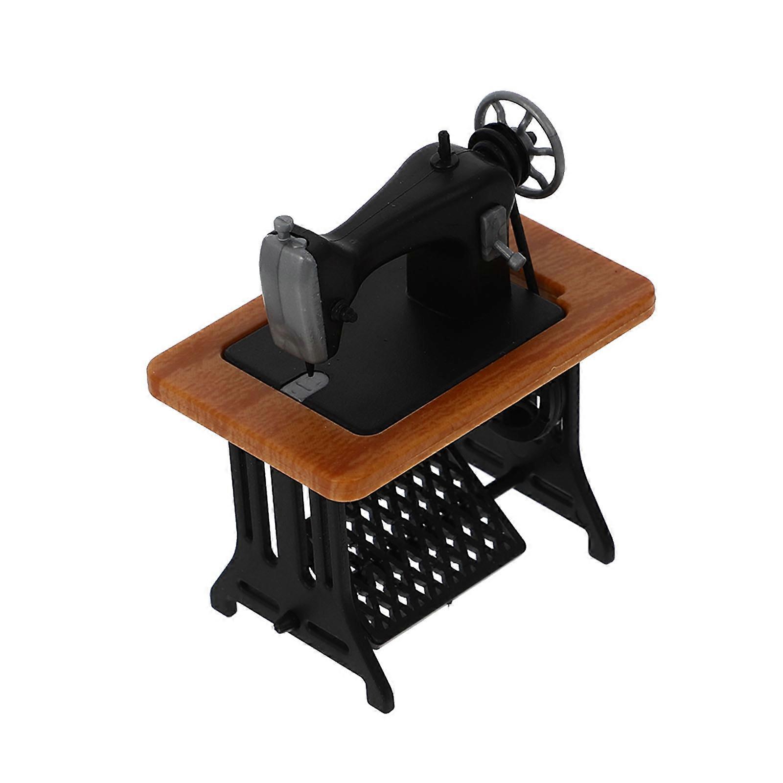Mini Sewing Machine Decor Mini House Accessory for Display 1Pcs Yellow