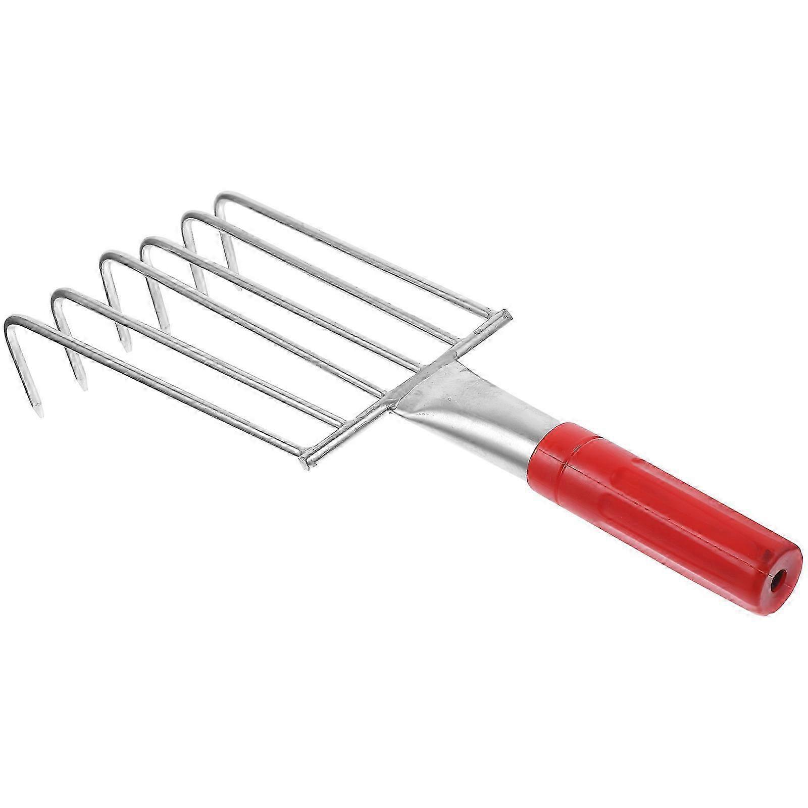 Stainless Steel Hand Rake for Beach Shell Digging Silver Durable Tool