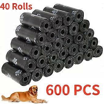 2/40Rolls Pet Dog Poop Bags Dispenser Collector Garbage Bag Puppy Cat