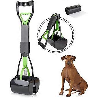Pooper Scooper for Large Small Dogs, Foldable Dog Poop Waste Pick Up Shovel, Portable Dog Pooper Scooper with Long Handle & High Strength Durable Spri