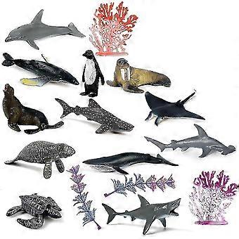 12 Sets Of Colorful Simulation Poultry And Mini Ocean Animal Model Suit Model Ornaments